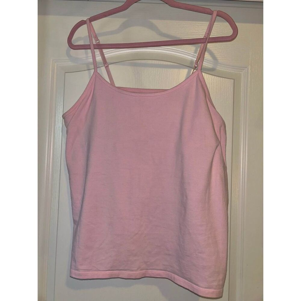 Hanes baby pink tank top cami with built in bra XXL